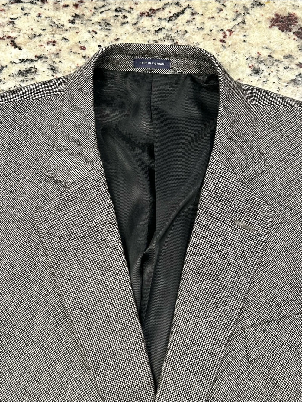 Stafford Merino Wool Gray Black White Men’s 2-Button Sport Coat 50R Classic Fit‎